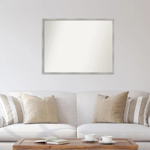 Miniatura 760 de Amanti Art Espejo de baño blanco para sobre el fregadero, 32 x 45 pulgadas, espejo de tocador rectangular blanco esbelto, marco de madera moderno