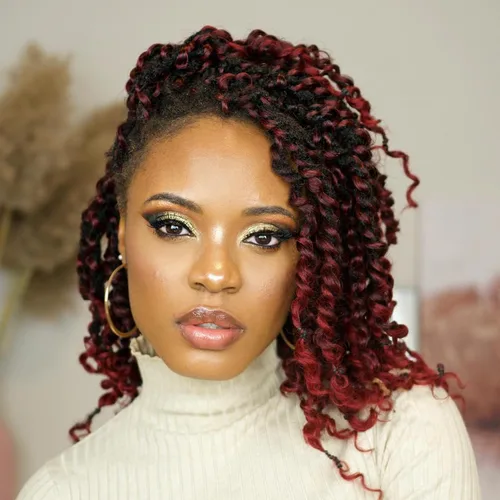 Miniatura 11 de Pelo de ganchillo Passion Twist de 10 pulgadas, 8 paquetes, cabello Passion Twist pre-trenzado, cabello de ganchillo Passion Twist para mujeres 1b