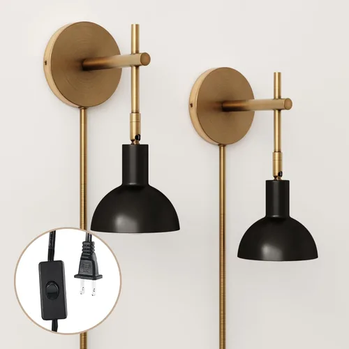 Miniatura 12 de Nathan James Celeste - Lámpara de pared de ratán, moderna lámpara de pared para casa de campo, lámpara de lectura para mesita de noche con pantalla
