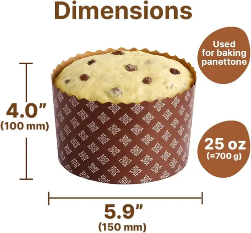 Miniatura 2 de Molde Kulich de 25 onzas, molde de papel para pan de Pascua, 12 piezas, formas de pan de Pascua, moldes para hornear de papel panettone, diseño