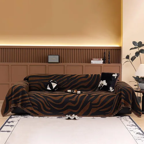 Miniatura 2 de ROOMLIFE Funda de sofá con estampado de leopardo para sofá de 3 plazas, lavable, protector de muebles para perros, funda de sofá suave