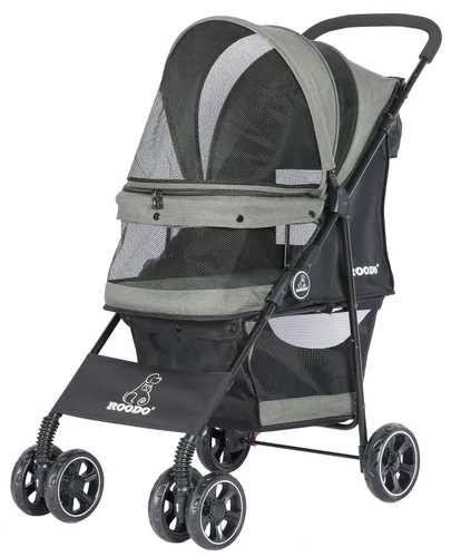 Miniatura 10 de ROODO Cochecito de 4 Ruedas para Perros y Gatos Mascotas, el Mejor Ligero Plegable Compacto Portátil Jogger Todo Terreno Viaje Equipo para Mascotas