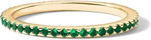 Miniatura 3 de PAVOI 14K Gold Plated Sterling Silver Colored CZ Stones Stackable Ring Simulated Diamond Eternity Bands for Women