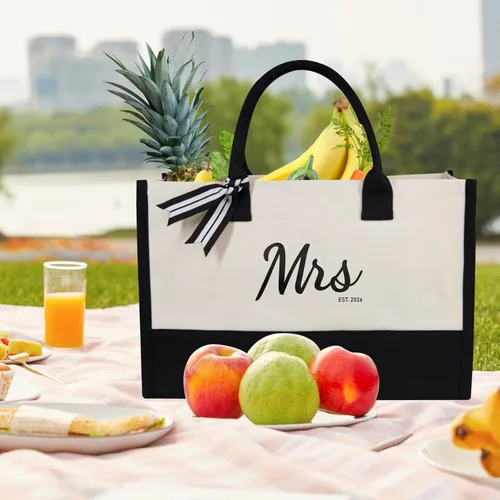 Miniatura 3 de TOPDesign Canvas Tote Bag, Bridal Shower Gifts for Bride, Wedding Bachelorette Bride Gifts Shoulder Bag