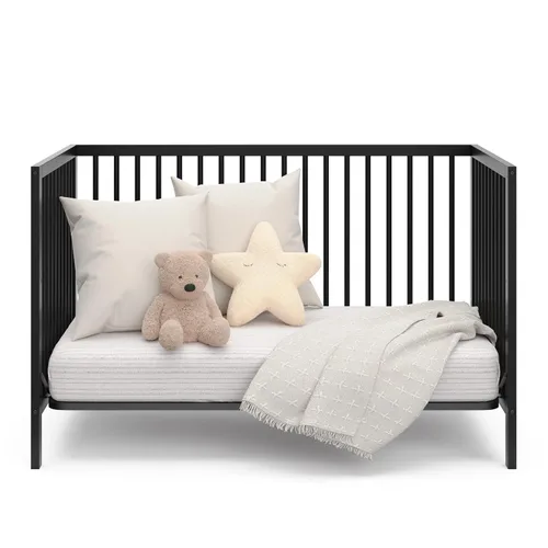 Miniatura 11 de Graco Teddi Cuna convertible 5 en 1 (negro) – Certificado GREENGUARD Gold, se convierte en sofá cama, cama infantil y individual con cabecera