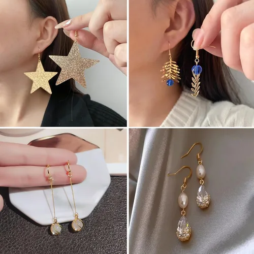 Miniatura 6 de 50 ganchos para aretes de oro de 14 quilates, suministros hipoalergénicos para hacer joyas con anzuelo, cables de oreja, accesorios y accesorios