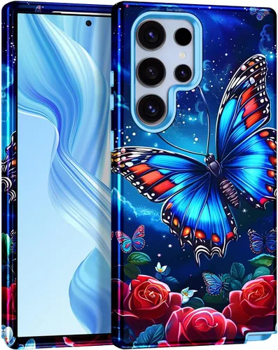 Miniatura 21 de Btscase Funda para Samsung Galaxy S22 Ultra 5G, patrón de mármol 3 en 1, resistente a prueba de golpes, cuerpo completo, policarbonato duro