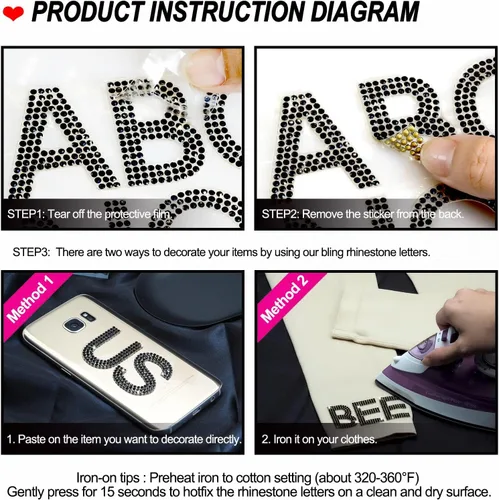 Miniatura 2 de 34 calcomanías de letras del alfabeto con diamantes de imitación, letras A-Z, autoadhesivas para planchar, calcomanías para autos, artes