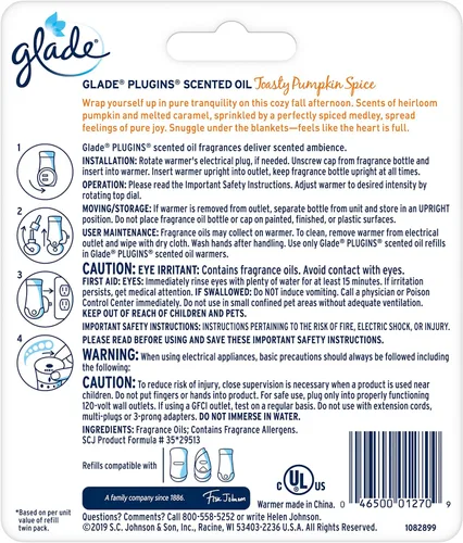 Miniatura 2 de Glade PlugIns - Kit de iniciación de ambientador, aceite perfumado para el hogar y el baño, especias de calabaza tostada, 0.67 onzas líquidas, 1