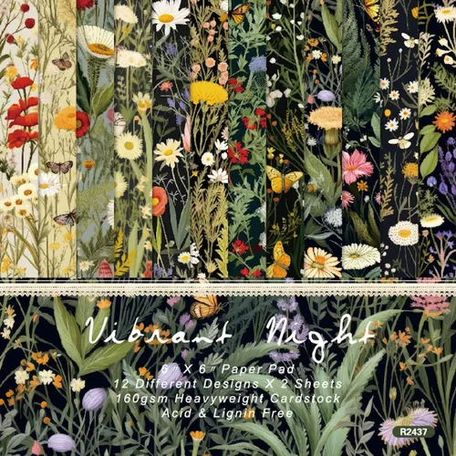 Miniatura 14 de Bloc de recortes de flores de abeja de miel, 24 hojas de 6 x 6 pulgadas, hojas de manualidades de un solo lado para hacer tarjetas, diarios