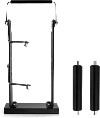 Miniatura 7 de QWORK Soporte de carrete dispensador de soldadura doble, soporte de rodillo ajustables, dispensador de carrete, alimentador de carrete herramienta