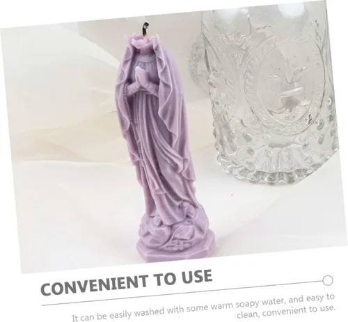 Miniatura 4 de EXCEART DIY Virgen María perfumada vela molde de silicona artesanal resina molde de fundición