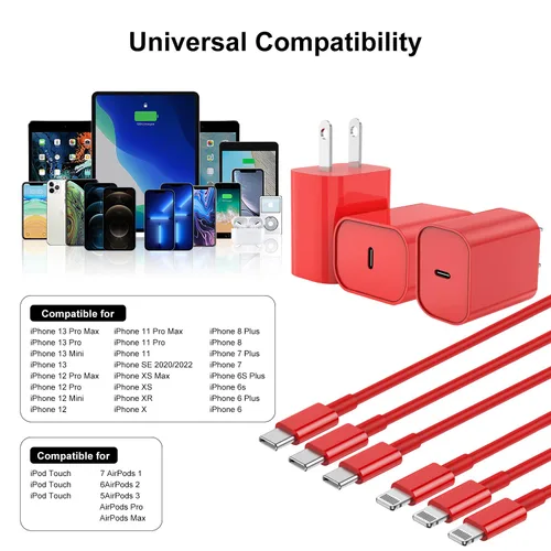 Miniatura 7 de Fashia Cargador rápido para iPhone, cable Lightning de carga rápida de 10 pies, para iPhone 14, 13, 12 Pro Max, carga rápida con bloque de cargador