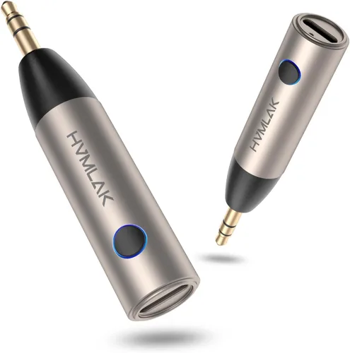 Miniatura 10 de HVMLAK Adaptador Bluetooth 5.3 Aux para Coche con Micrófono Mejorado, Jack de 3.5mm para Estéreo de Coche y Hogar, Carga USB-C, Estuche Resistente