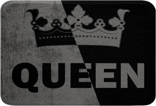 Miniatura 15 de Erosebridal King Crown - Tapete de baño vintage negro y gris, tapete romántico para el día de San Valentín, para exteriores, 16 x 24 pulgadas