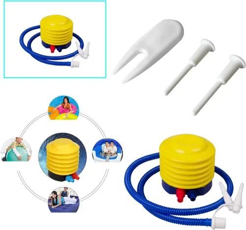 Miniatura 6 de Bomba de bola de yoga, bombas de ejercicio, prensa manual de pie, inflador de aire con clavija de enchufe, kit adaptador de tapón para deportes