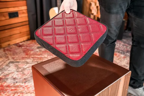Miniatura 6 de Cojín de asiento de lujo Cajon para cualquier tamaño con acolchado grueso, no requiere adhesivo Rojo