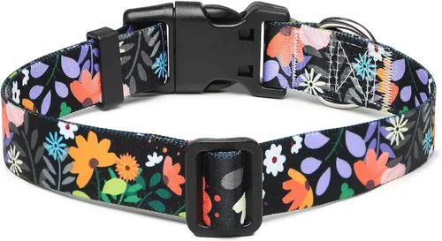 Miniatura 147 de Mercano Collar ajustable para perro, patrones de diseño especial, nailon suave, cómodo y resistente, collar para mascotas para perros pequeños