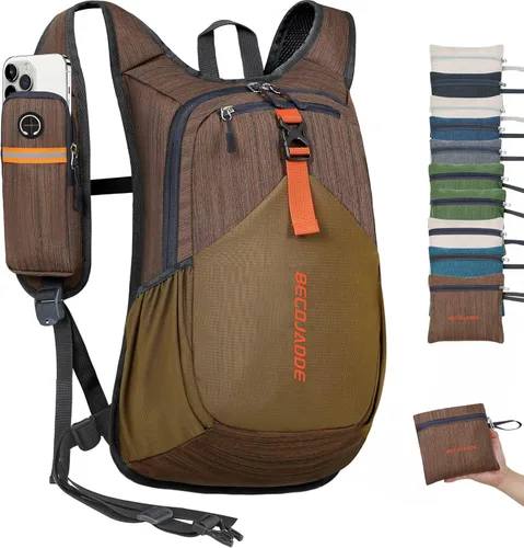 Miniatura 19 de BECOJADDE - Mochila de senderismo pequeña de 15 L para hombres y mujeres, plegable y ultraligera, para viajes, camping y actividades al aire libre