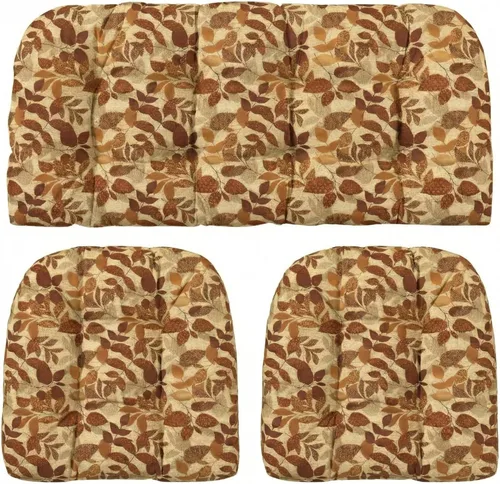 Miniatura 46 de RSH DECOR: Sunbrella 3-Piece Tufted Wicker Cushion Set 44" x 22" & 22" x 22" Outdoor Loveseat & U-Shaped Seat Cushions Crafted with