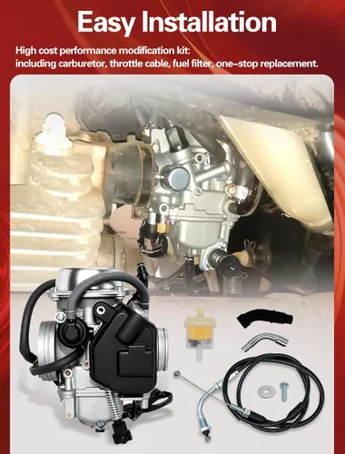 Miniatura 7 de Reemplazo de carburador y cable de acelerador para Honda Foreman 450 TRX 450 TRX450ES TRX450FE TRX450FM TRX450S TRX 400 TRX 400FW ATV Carburador