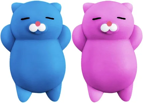 Nutty Toys Juego de Gatos Suaves - Gatitos Kawaii de Silicona Suave de 2", Juguete Principal para Alivio del Estrés 2025 Regalos Únicos para