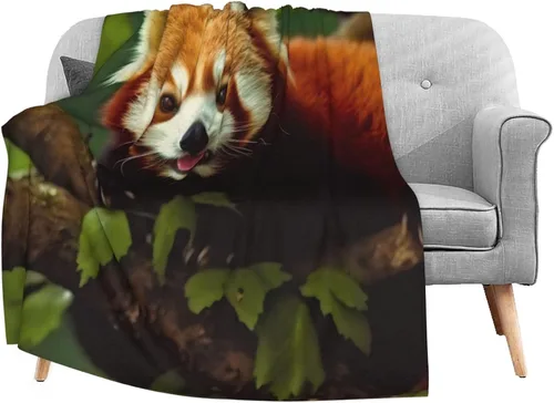 Miniatura 10 de Dujiea Manta de franela mullida de animales lindos de 40 x 50 pulgadas, manta súper suave y ligera para sofá, silla, acogedora manta de cama
