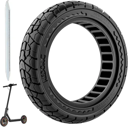 Cooryda Neumático todoterreno de 10 x 2.125 para scooter eléctrico Ninebot F20/F30/F40/F65, neumáticos de goma sólida de 10 pulgadas para neumático