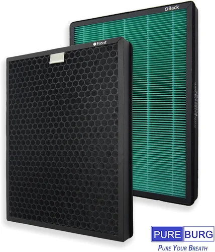 Miniatura 3 de PUREBURG Juego de filtros de repuesto compatibles con Coway Airmega 400 400S purificador de aire, 1 paquete (2 filtros) H13 HEPA carbón activado