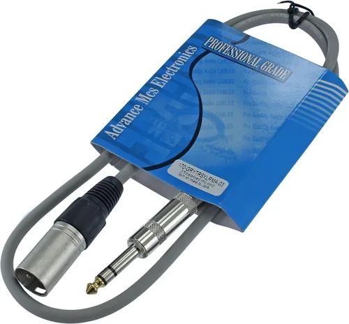 Miniatura 6 de Cable Patch de Audio Pro XLR macho TRS de 1/4 pulgadas a 3 pines equilibrado y blindado (3 pies de largo, azul)