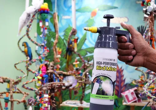 Miniatura 6 de ExtremeMIST Pulverizador para pájaros de alto rendimiento Mister de bomba aviar ultrafino Mister de baño de pájaros de mano para mascotas