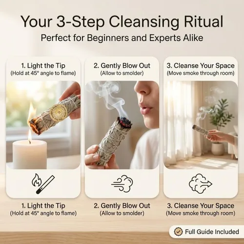 Miniatura 4 de (Paquete de 3) - New Age Smudges & Herbs - Incienso Premium de Salvia Blanca de California de 4 Pulgadas de Largo. Incienso para Limpieza del Hogar
