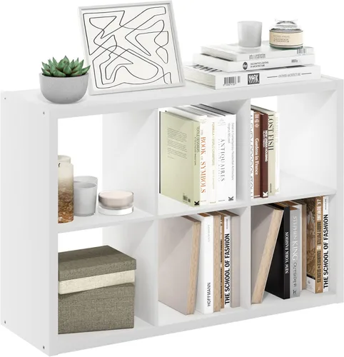 Furinno - Cubículo organizador decorativo para almacenamiento con parte trasera abierta, de 6 cubos, color blanco