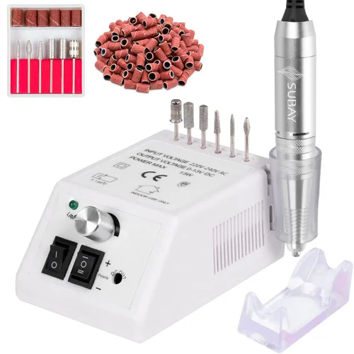Miniatura 14 de SUBAY Kit Profesional de Esculpido de Uñas Eléctrico para Dedos y Pies, Lima Eléctrica para Manicura y Pedicura con 1 Paquete de Bandas de Lijado