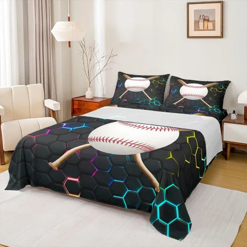 Miniatura 30 de Erosebridal Graffiti - Juego de sábanas de rugby con casco de rugby colorido, sábanas deportivas para niños y niñas, juego de fútbol, sábana bajera