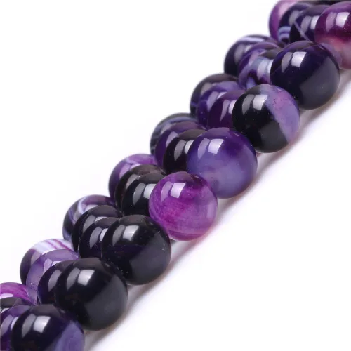Cuentas sueltas, gemas de ágata redondas facetadas naturales para realizar joyería a mano en grandes cantidades, bricolaje. Una tira: 15 pulgadas,