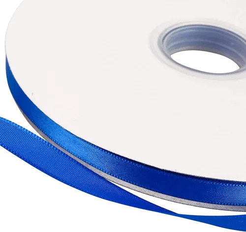 Miniatura 3 de Cinta de satén de poliéster azul de 3/8 pulgadas para envolver regalos, cinta de tela de alta densidad de 100 yardas para bodas, envoltura