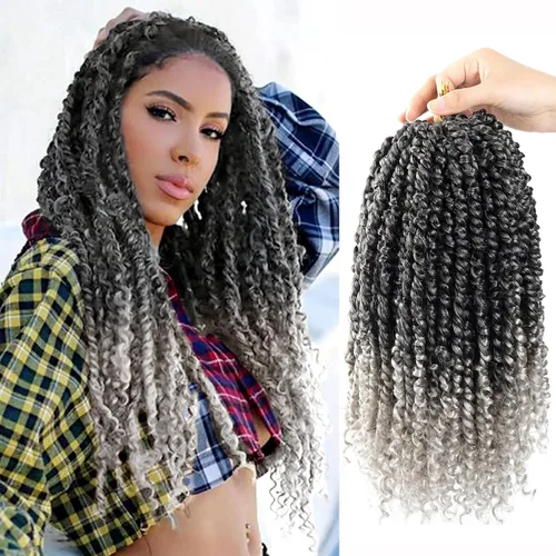 Miniatura 78 de Bileaf Cabello de Ganchillo Passion Twist Pre-retorcido de 10 Pulgadas, 8 Paquetes de Ganchillo Passion Twist, Cabello Corto Passion Twist
