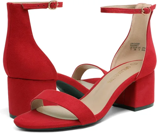 Miniatura 2 de DREAM PAIRS - Sandalias de tacón ancho y bajo para mujer
