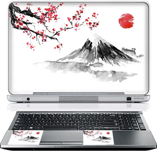 Miniatura 13 de Meffort Inc Adhesivo decorativo para laptop de hasta 12.3 pulgadas (incluye 2 muñequeras) - Nubes de galaxia