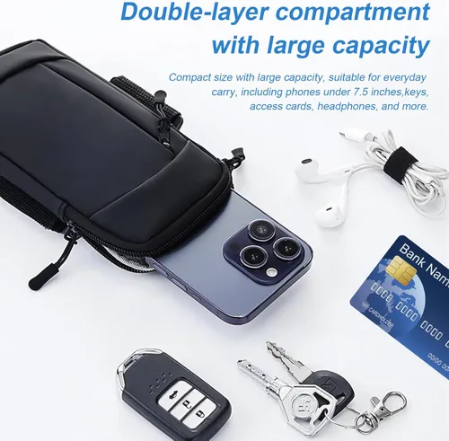 Miniatura 3 de Bolsa cruzada para teléfono celular con banda para el brazo, bolsa impermeable para teléfono compatible con iPhone y Android de hasta 7 pulgadas