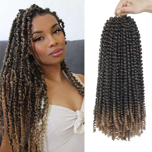 Miniatura 16 de Beyond Beauty Cabello de Ganchillo Spring Twist 90 hebras 8 pulgadas Spring Twists Esponjosas Trenzado, Trenzas de Ganchillo Spring Twist Bomb Twist