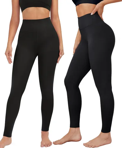 Miniatura 2 de VALANDY Leggings de cintura alta para mujer, elásticos, control de abdomen, entrenamiento, correr, yoga, pantalones, tallas regulares y grandes