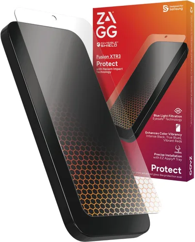 Miniatura 8 de ZAGG InvisibleShield Fusion XTR3 - Protector de pantalla para Samsung Galaxy S24+, polímero híbrido, impacto hexiom, filtro de luz azul avanzado