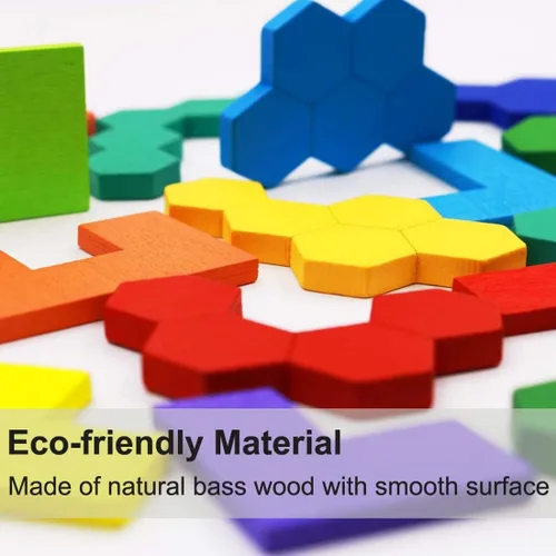 Miniatura 2 de Paquete de 2 rompecabezas de bloques rusos de madera + rompecabezas hexagonales para niños y adultos, rompecabezas de bloques de madera inteligencia
