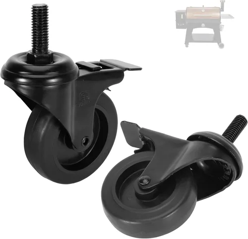 Miniatura 15 de Paquete de 2 ruedas de parrilla y accesorios de repuesto para parrilla Coleman LXE Roadtrip, rueda de parrilla de 6 pulgadas para Coleman Grill