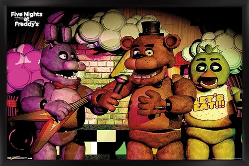 Miniatura 9 de Trends International Five Nights at Freddy's - Póster de pared de banda, 14.725 x 22.375 pulgadas, versión enmarcada de madera de granero