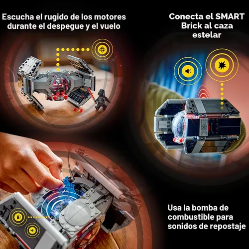 Miniatura 5 de LEGO Star Wars SMART Play: Darth Vader TIE Fighter - Juguete interactivo de construcción todo en uno - Reacciona a cómo te mueves y juegas con un