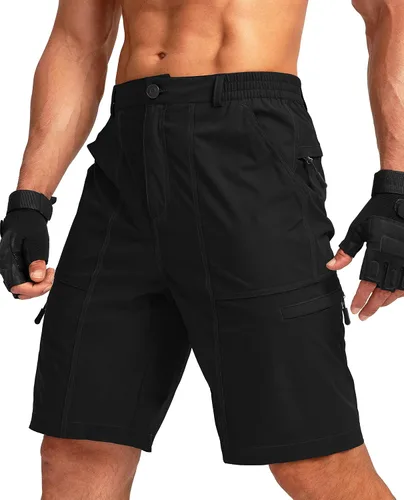 Viodia Pantalones cortos tipo cargo de senderismo para hombre con 6 bolsillos, de secado rápido, ligeros, elásticos, para hombre, pesca, al aire