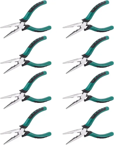 Miniatura 9 de 12 alicates de punta de aguja de resorte de 6 pulgadas, alicates de corte lateral de nariz de acero resistente, mango de goma antideslizante